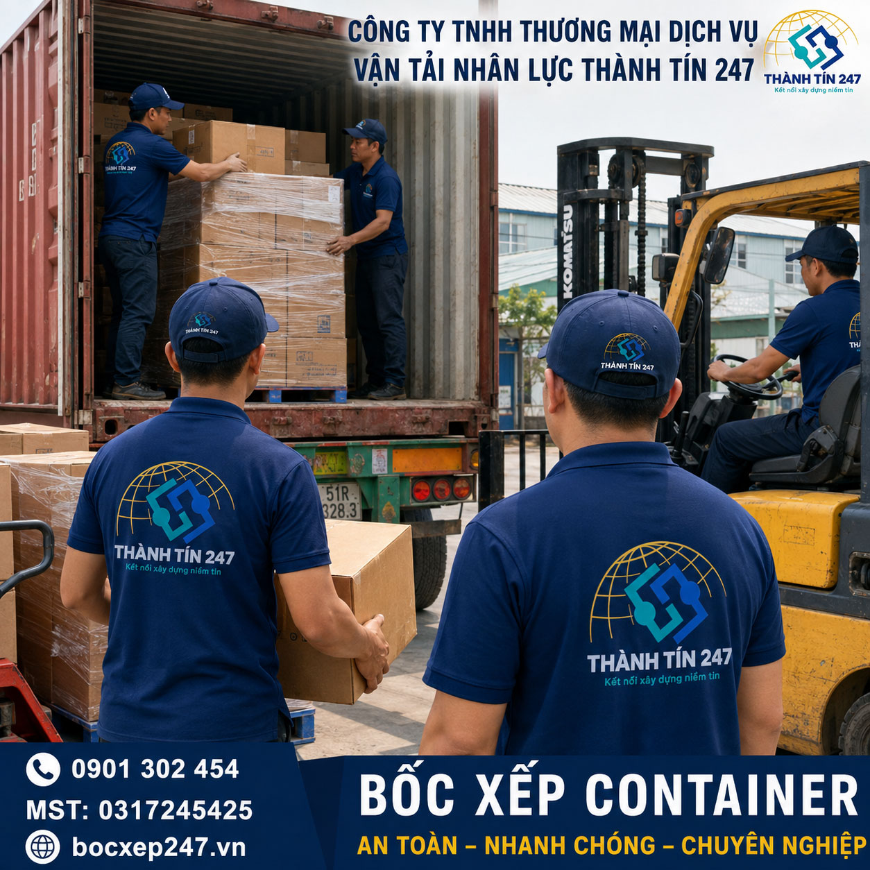 Bốc xếp container - Thành Tín 247
