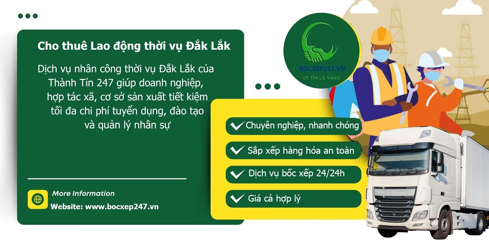 Bảng báo giá cho thuê Lao động thời vụ Đắk Lắk