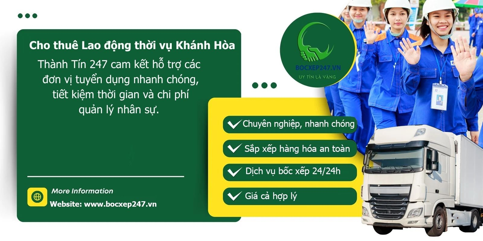 Bảng báo giá cho thuê Lao động thời vụ Khánh Hòa