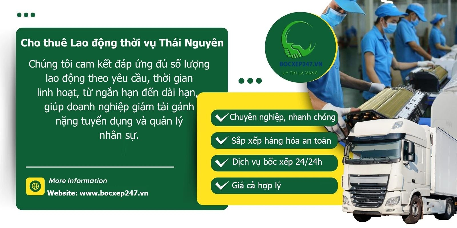 Cho thuê Lao động thời vụ Thái Nguyên