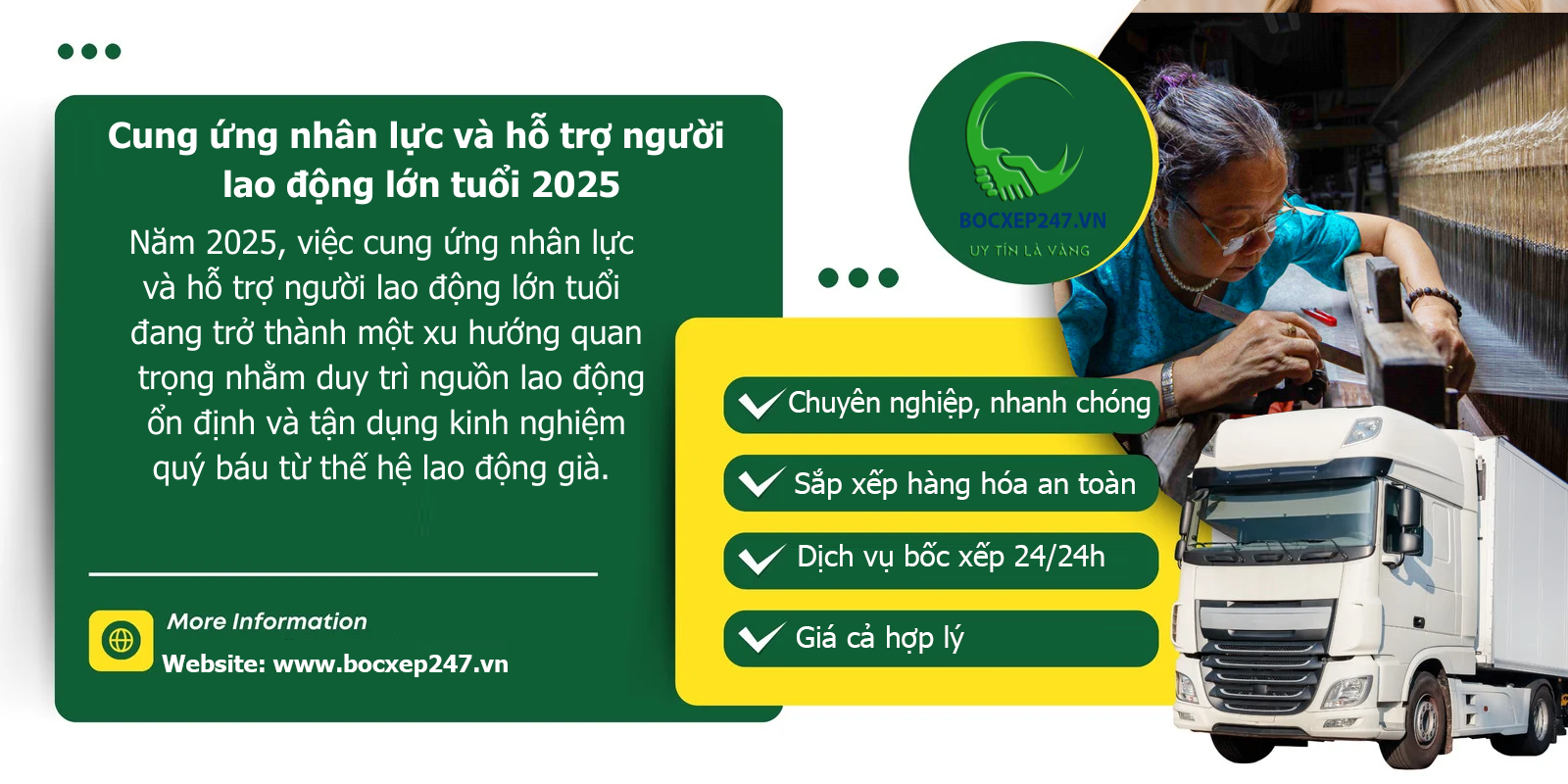 Cung ứng nhân lực và hỗ trợ người lao động lớn tuổi 2025