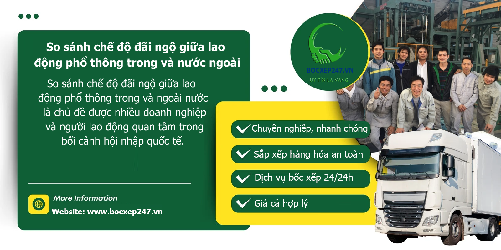 So sánh chế độ đãi ngộ giữa lao động phổ thông trong và nước ngoài