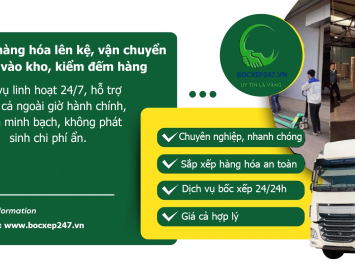 Bốc xếp hàng hóa lên kệ, vận chuyển hàng vào kho, kiểm đếm hàng