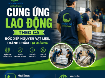 Cung ứng lao động theo ca, bốc xếp nguyên vật liệu, thành phẩm tại xưởng