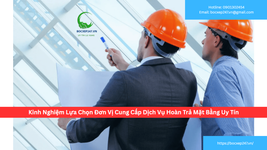 Kinh Nghiệm Lựa Chọn Đơn Vị Cung Cấp Dịch Vụ Hoàn Trả Mặt Bằng Uy Tín