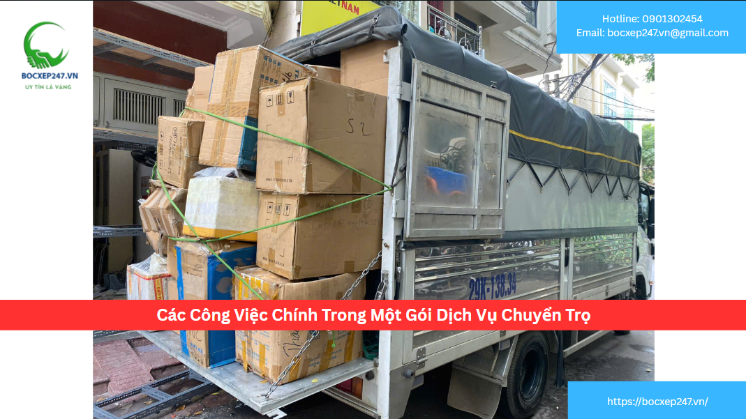 Các Công Việc Chính Trong Một Gói Dịch Vụ Chuyển Trọ