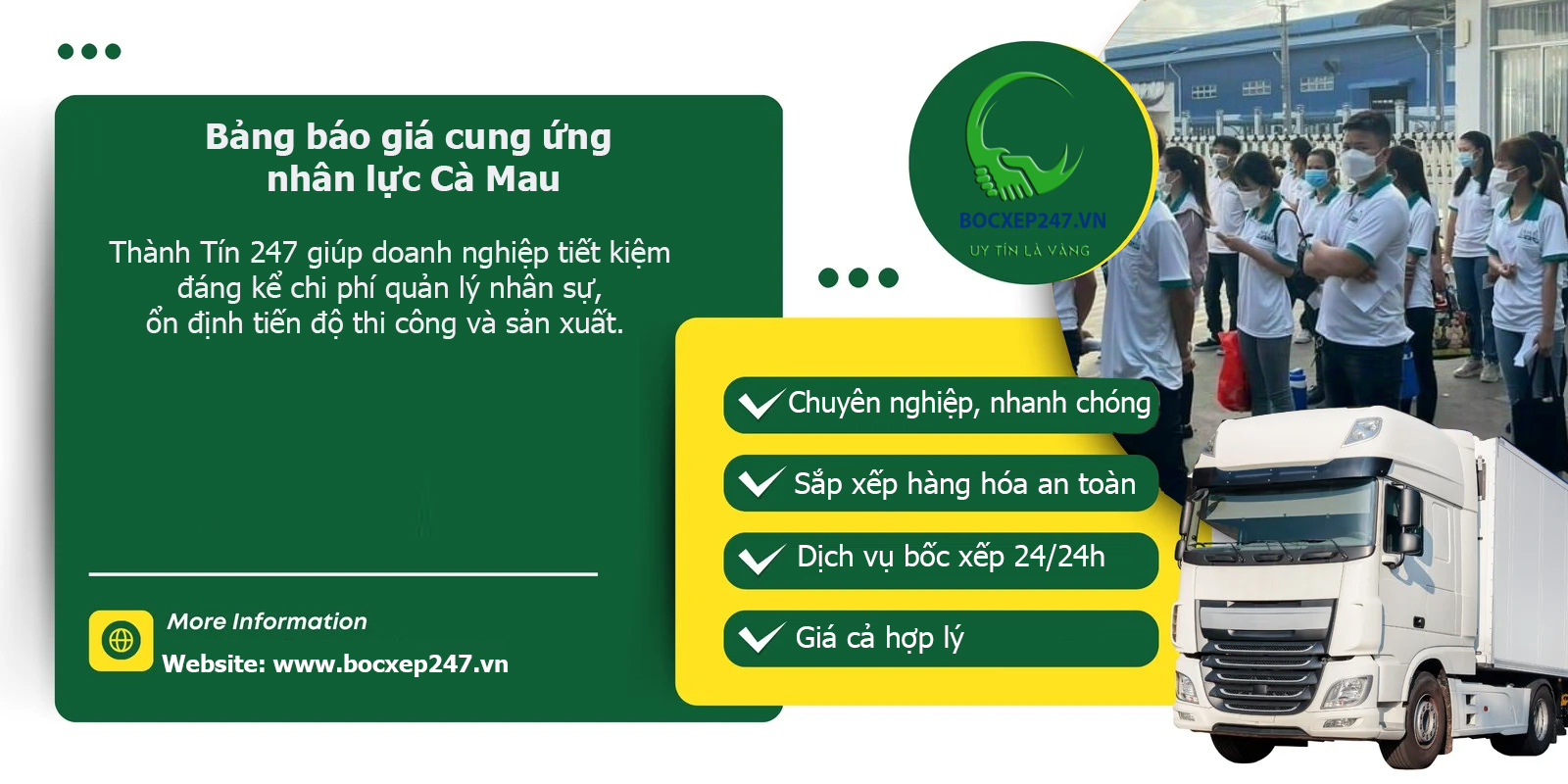 Bảng báo giá cung ứng nhân lực Cà Mau