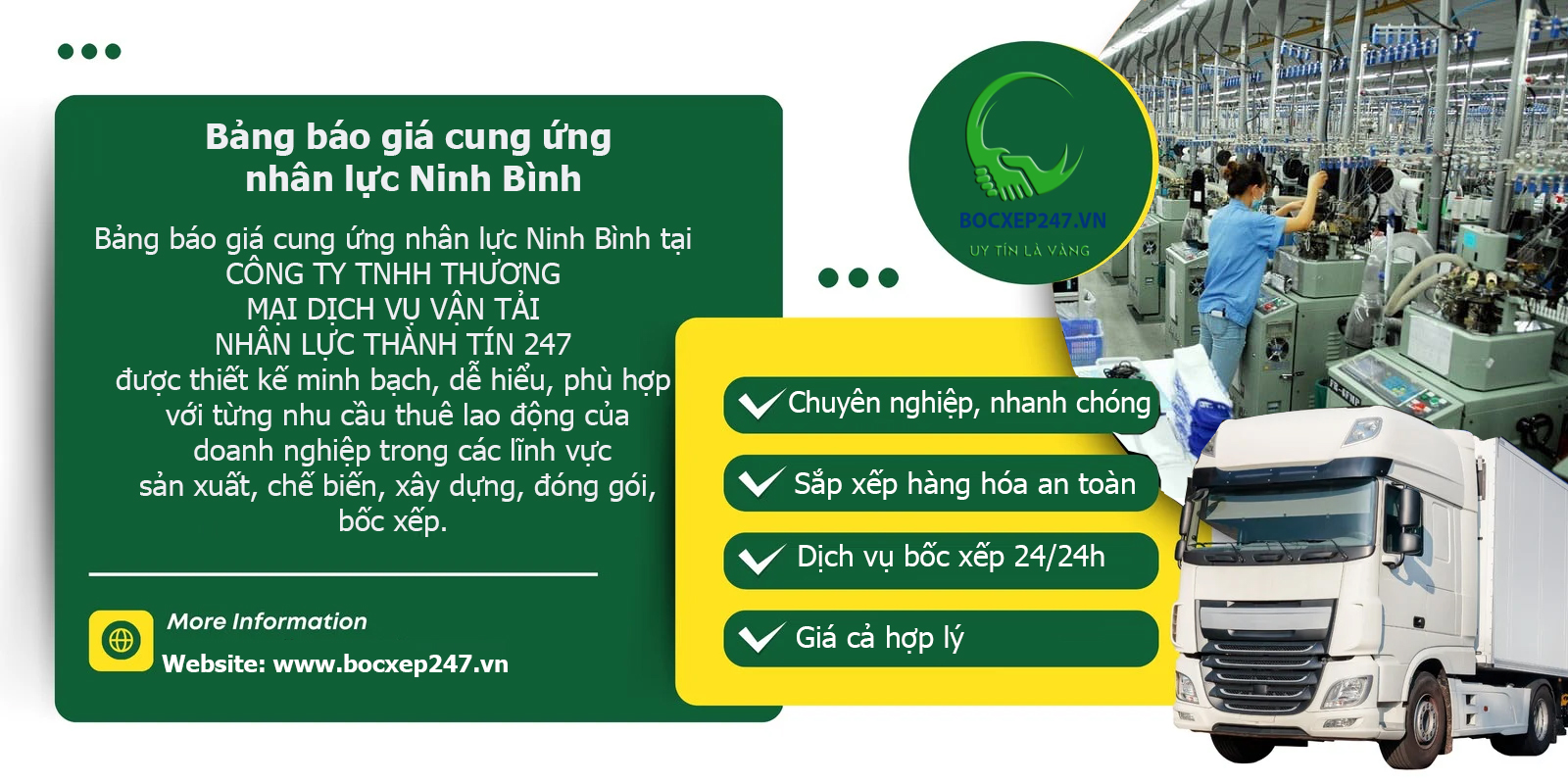 Bảng báo giá cung ứng nhân lực Ninh Bình