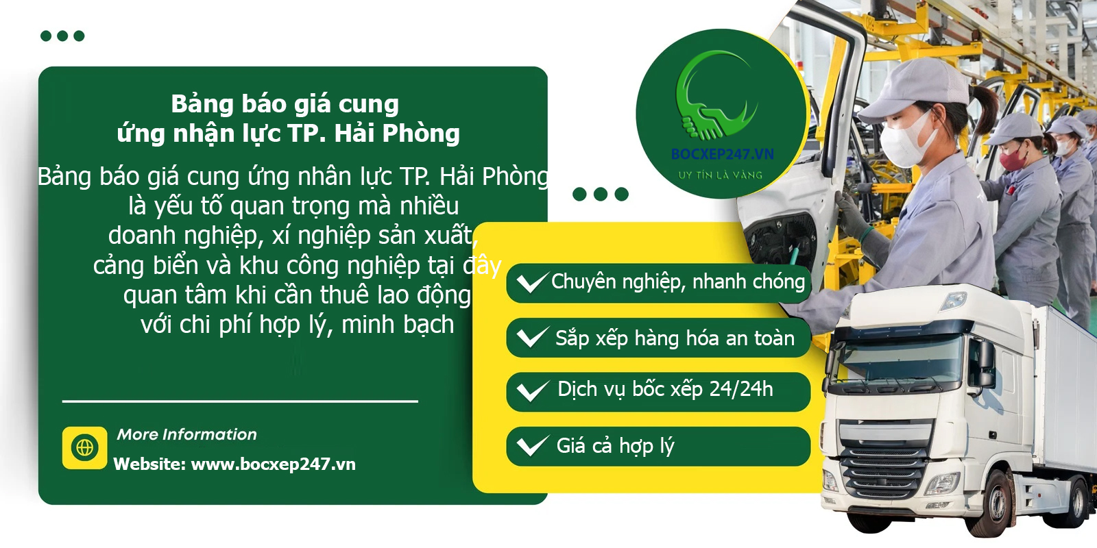 Bảng báo giá cung ứng nhận lực TP. Hải Phòng