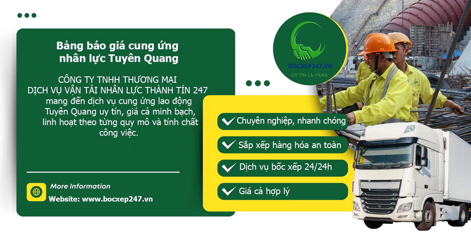 Bảng báo giá cung ứng nhân lực Tuyên Quang