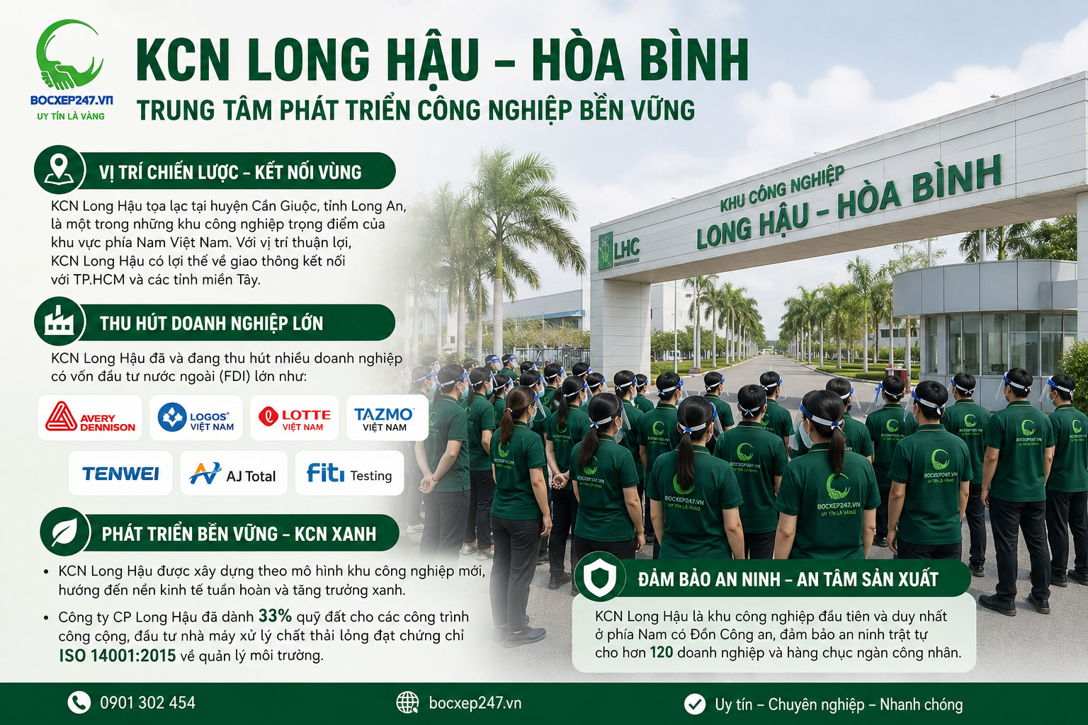 KCN Long Hậu – Hòa Bình: Trung tâm phát triển công nghiệp bền vững