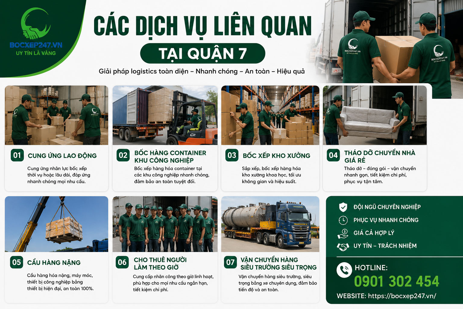 Các Dịch Vụ Liên Quan Tại Bốc Xếp Hàng Hóa Quận 7