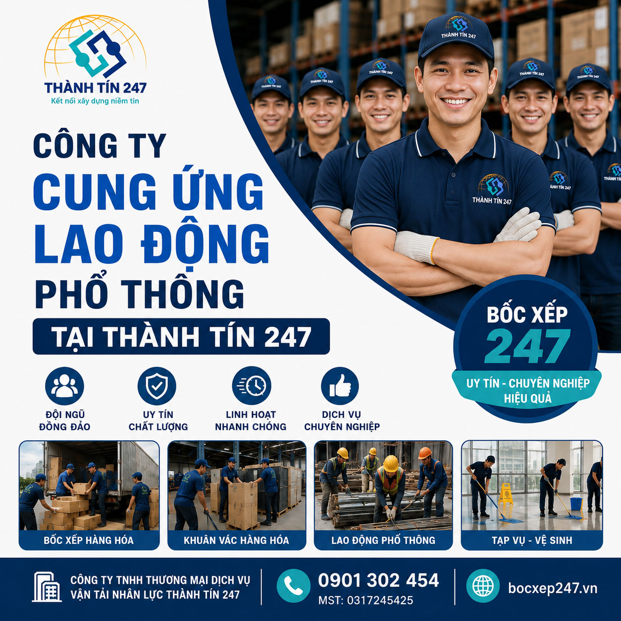 Công ty cung ứng lao động phổ thông tại Thành Tín 247