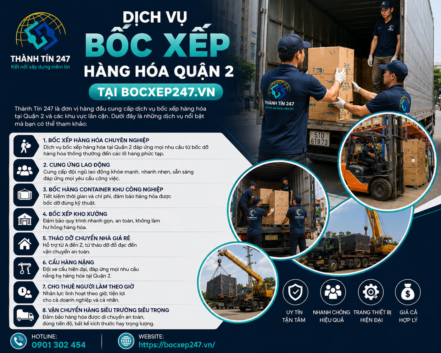 Dịch Vụ Bốc Xếp Hàng Hóa Quận 2 Tại Bocxep247.vn