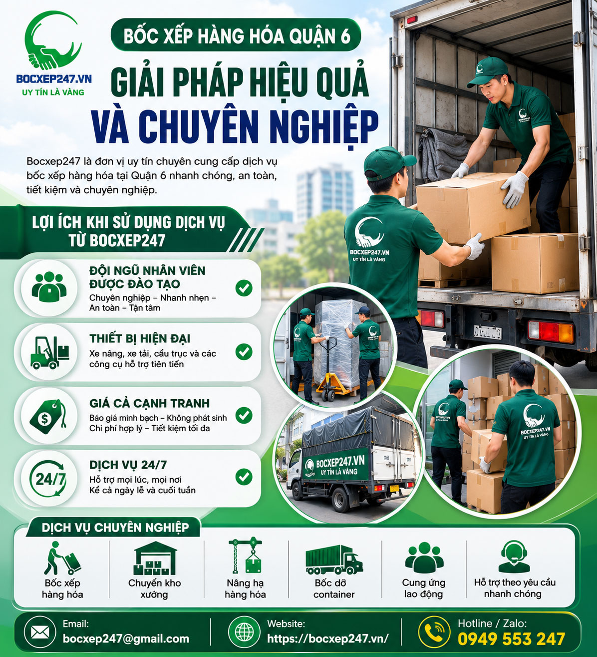 Lợi Ích Khi Sử Dụng Dịch Vụ Bốc Xếp Hàng Hóa Tại Quận 6 Từ Bocxep247