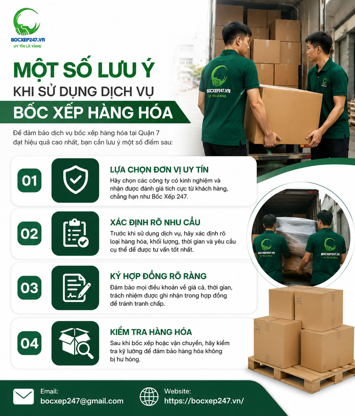 Một Số Lưu Ý Khi Sử Dụng Dịch Vụ Bốc Xếp Hàng Hóa Quận 7