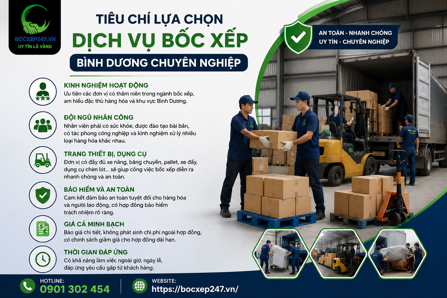 Tiêu Chí Lựa Chọn Dịch Vụ Bốc Xếp Bình Dương Chuyên Nghiệp
