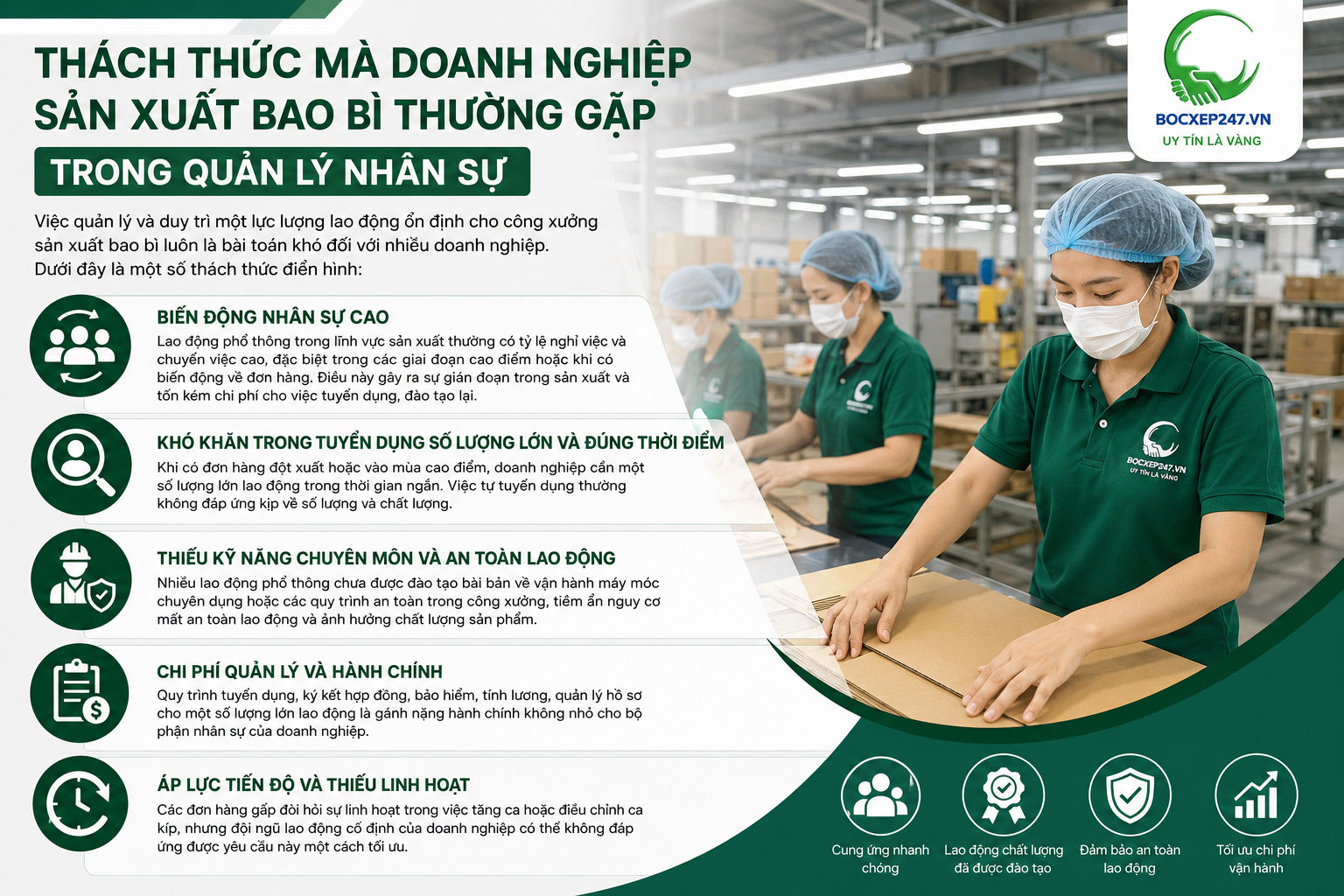 Thách thức mà doanh nghiệp sản xuất bao bì thường gặp trong quản lý nhân sự
