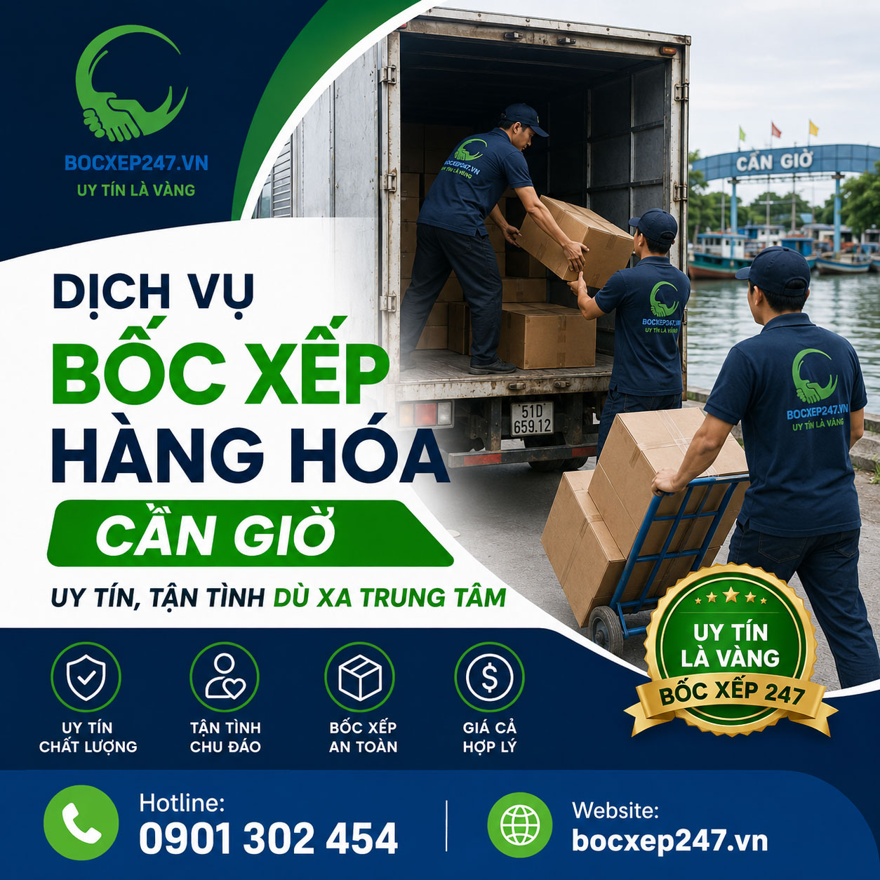 Dịch vụ bốc xếp hàng hóa Cần Giờ uy tín, tận tình dù xa trung tâm