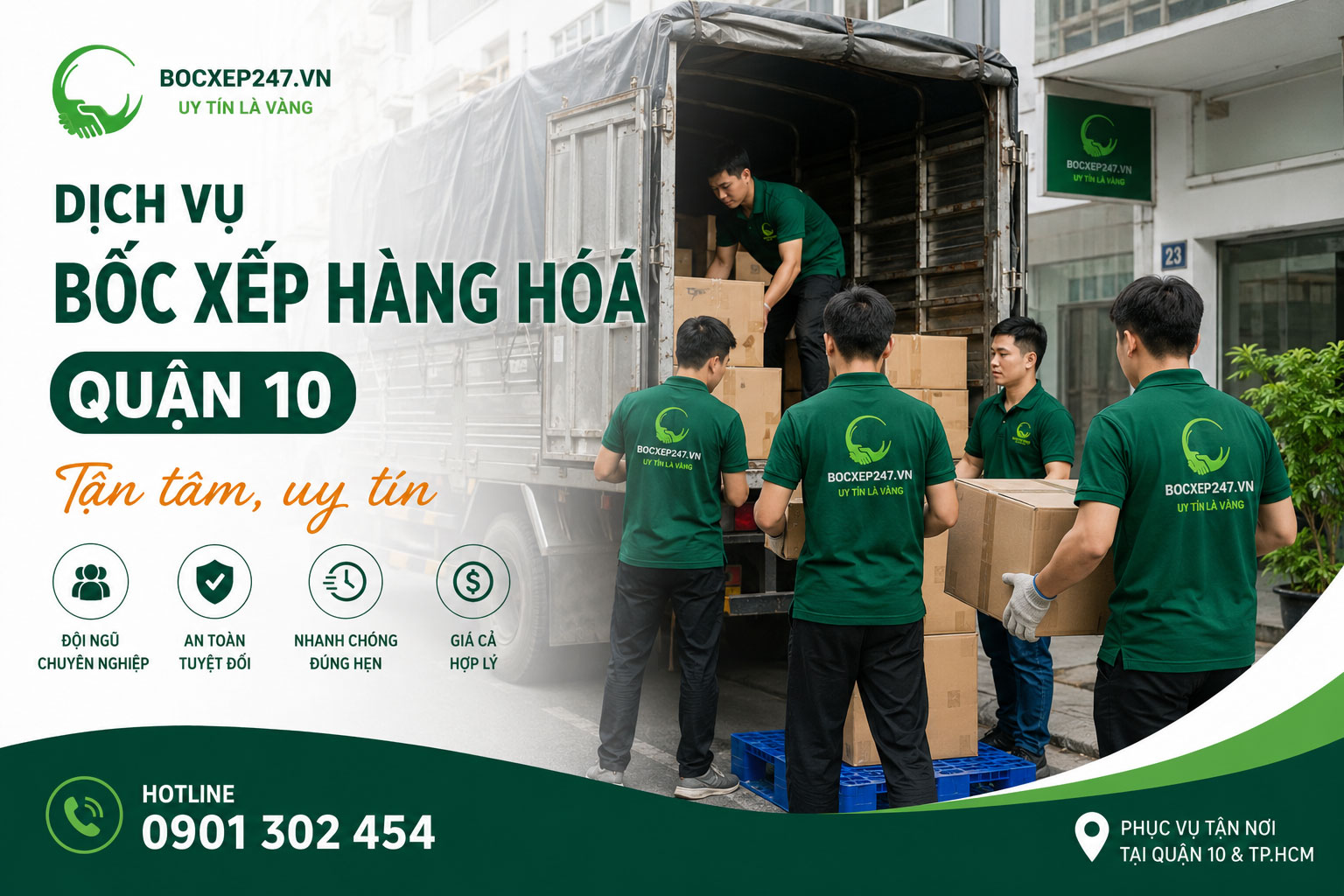 Dịch vụ bốc xếp hàng hóa quận 10 tận tâm, uy tín
