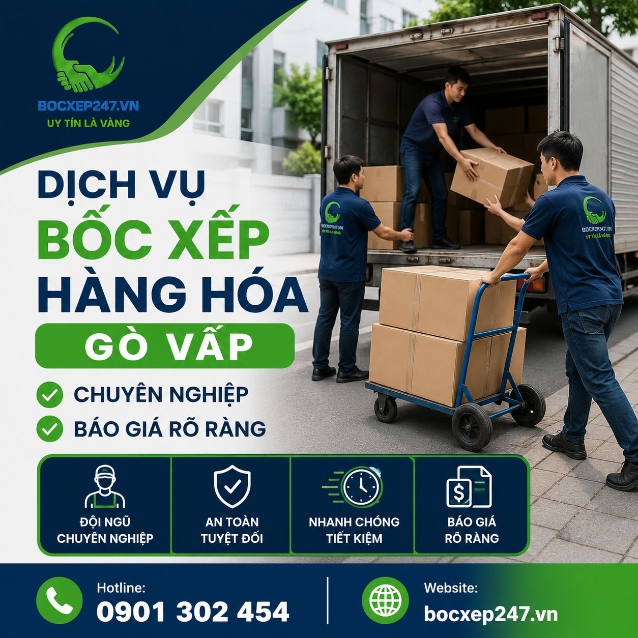 Dịch vụ bốc xếp hàng hóa Gò Vấp chuyên nghiệp, báo giá rõ ràng
