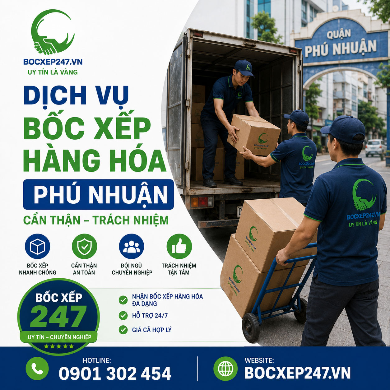 Dịch vụ bốc xếp hàng hóa Phú Nhuận cẩn thận, trách nhiệm