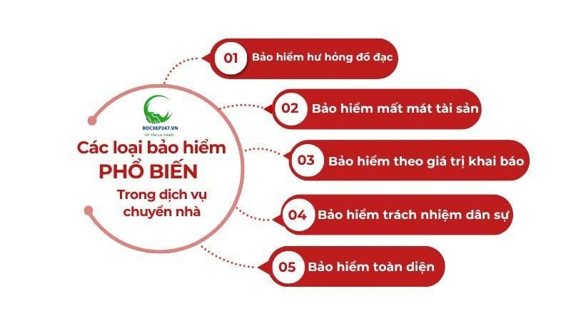 Các loại bảo hiểm phổ biến trong dịch vụ chuyển nhà