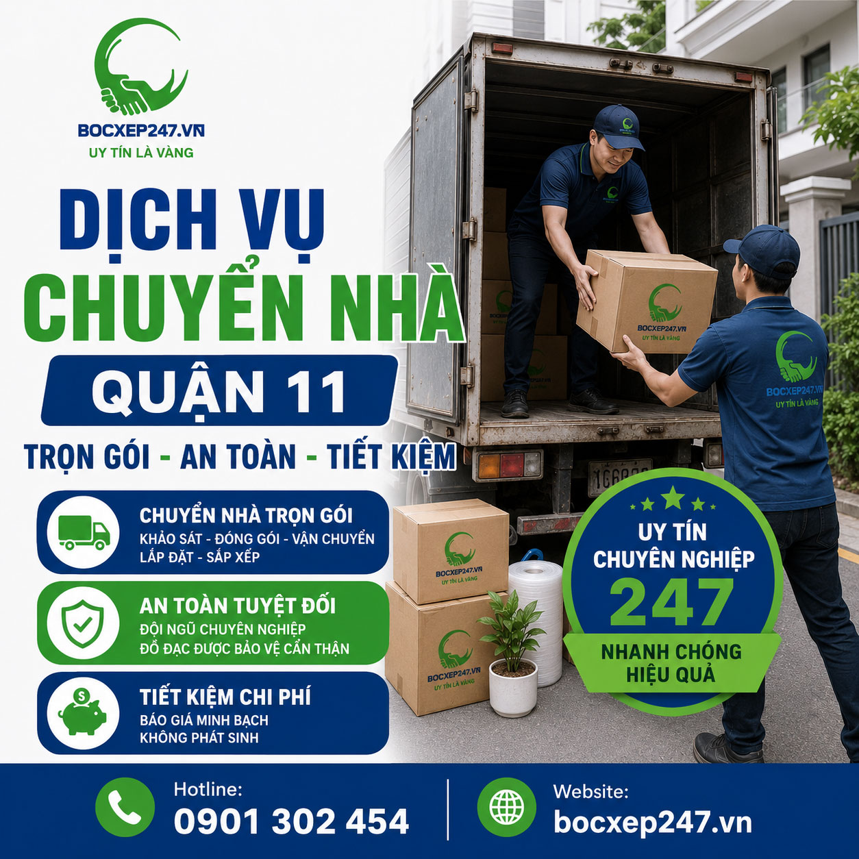 Dịch Vụ Chuyển Nhà Quận 11 Trọn Gói, An Toàn, Tiết Kiệm
