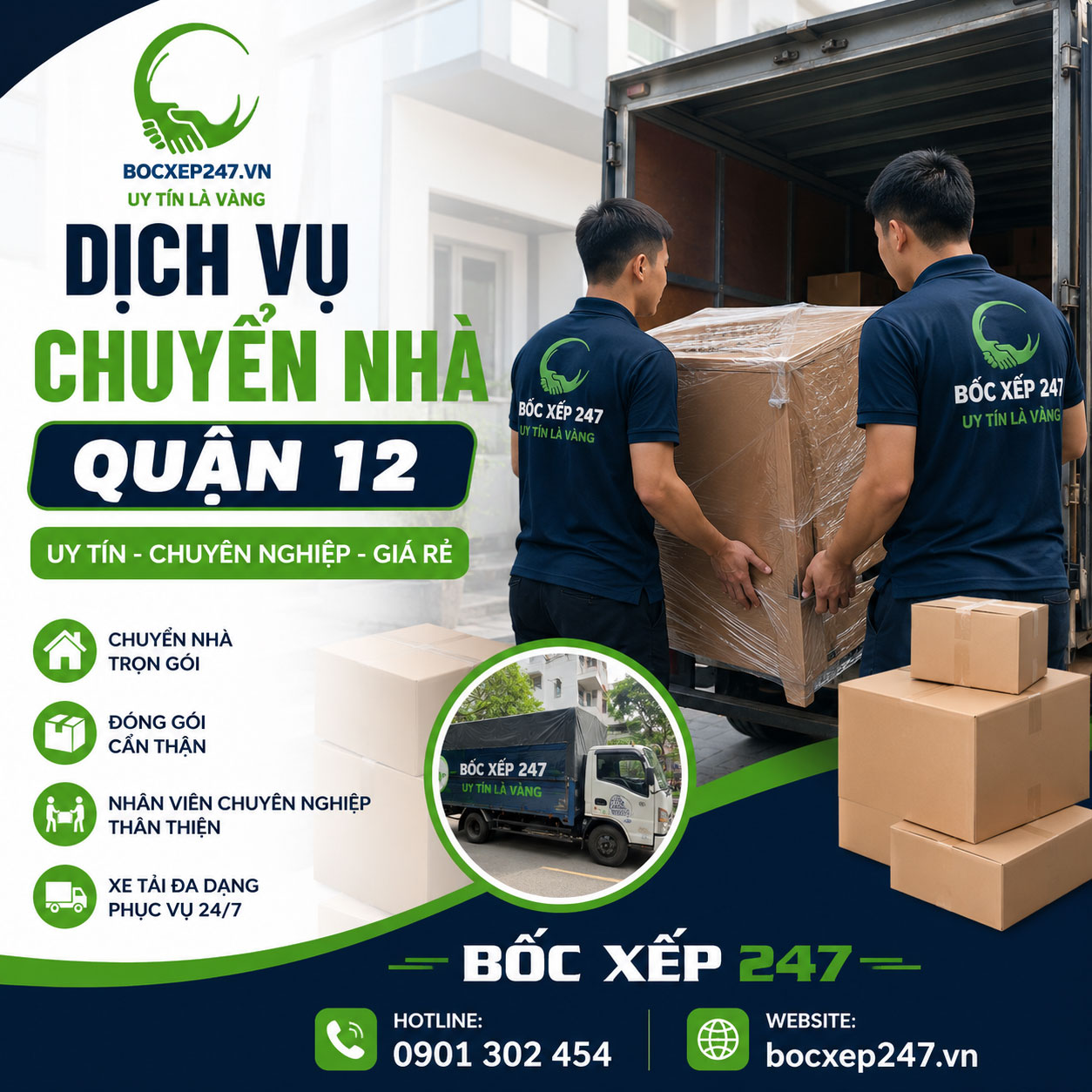 Dịch Vụ Chuyển Nhà Quận 12 Uy Tín, Chuyên Nghiệp, Giá Rẻ