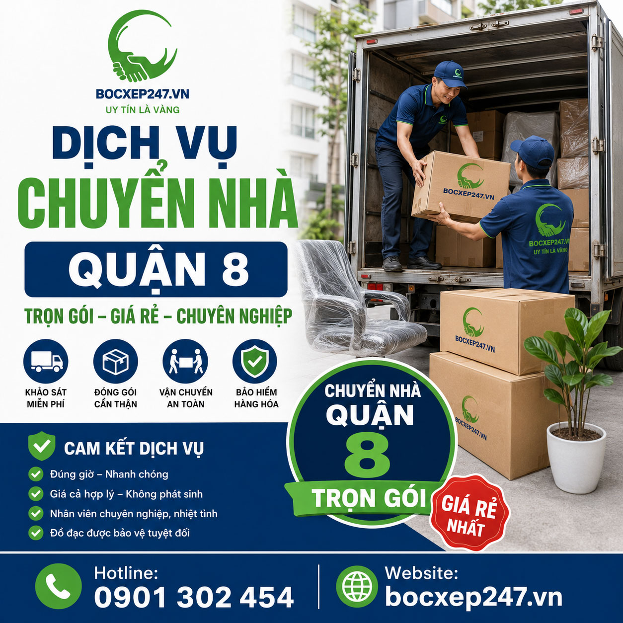 Dịch Vụ Chuyển Nhà Quận 8 Trọn Gói, Giá Rẻ, Chuyên Nghiệp