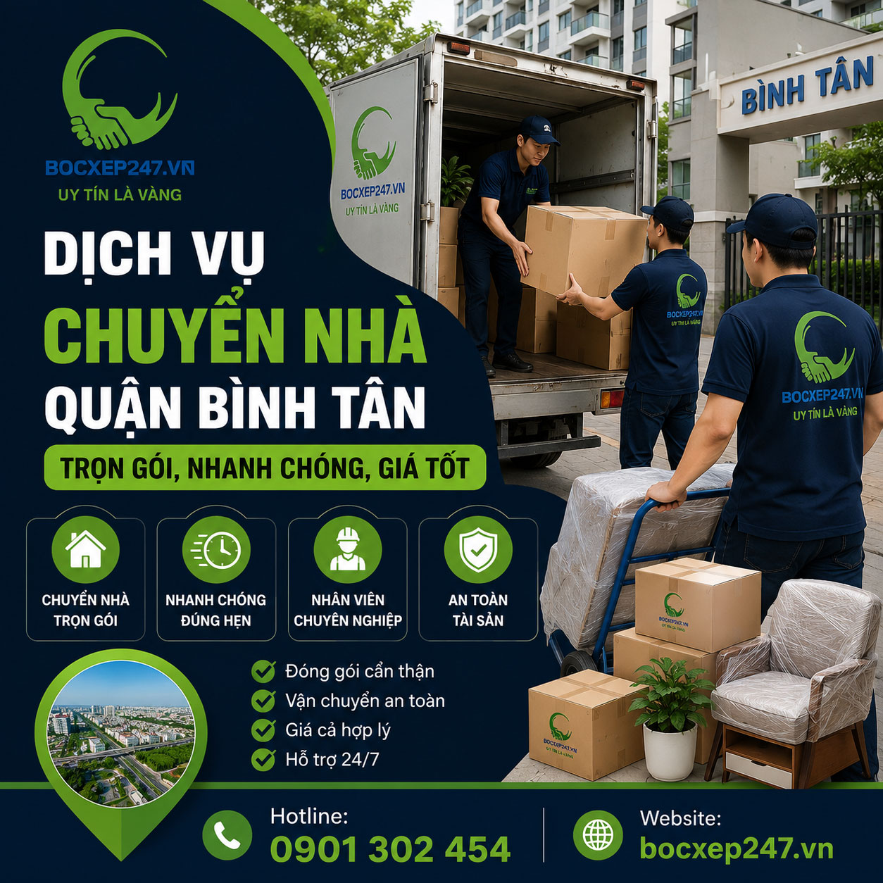 Dịch Vụ Chuyển Nhà Quận Bình Tân Trọn Gói, Nhanh Chóng, Giá Tốt