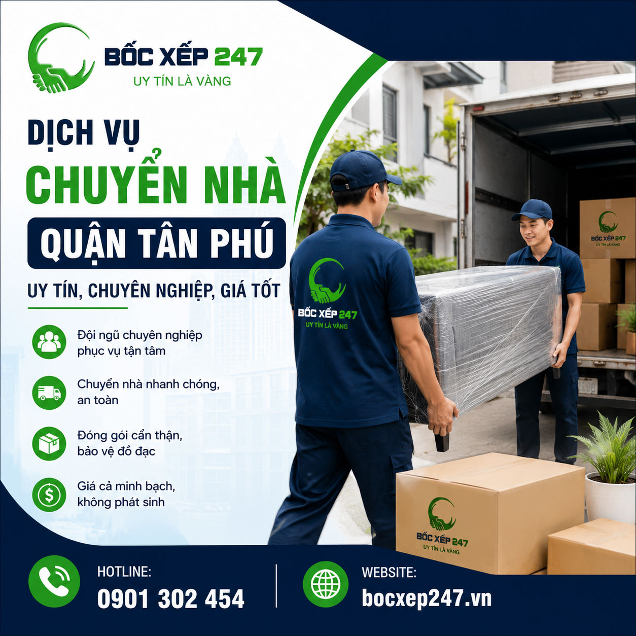Dịch Vụ Chuyển Nhà Quận Tân Phú Uy Tín, Chuyên Nghiệp, Giá Tốt