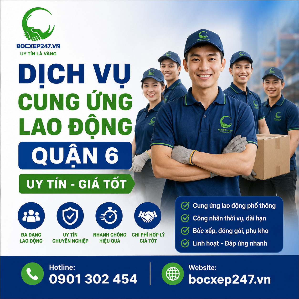 Dịch Vụ Cung Ứng Lao Động Quận 6 Uy Tín, Giá Tốt