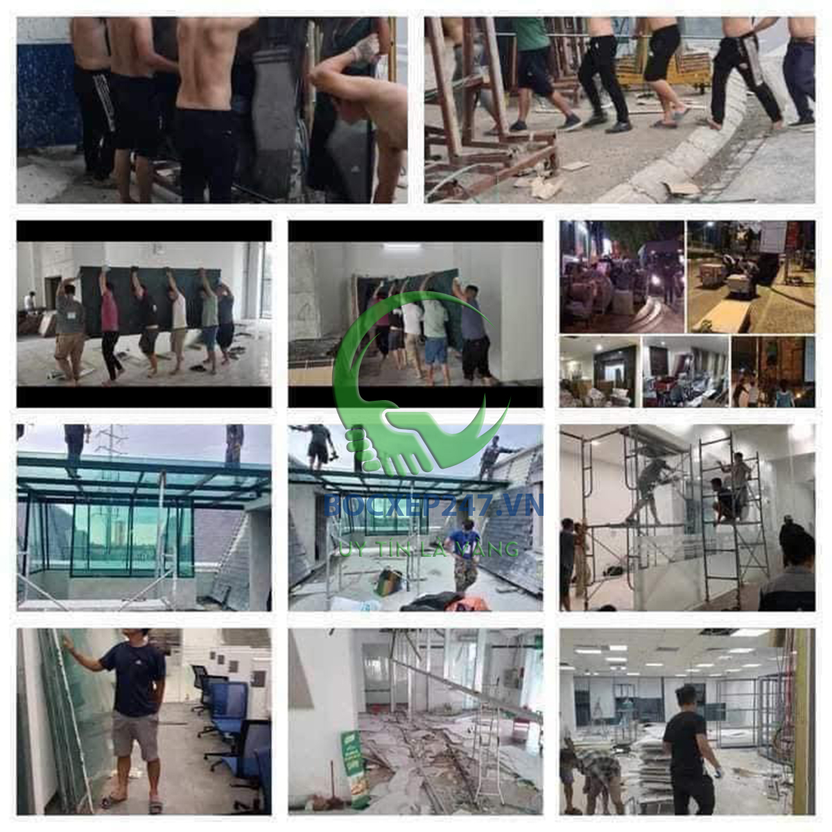 Đội ngũ bốc xếp chuyên nghiệp đang làm việc tại kho hàng